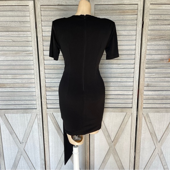 INA BLACK DRESS WITH SIDE RUCHING AND TIE DETAIL - Picture 11 of 14